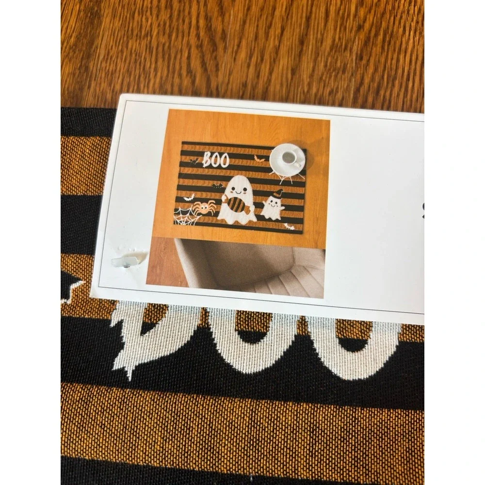 Halloween Ghosts Black Orange Set Of 4 Placemats 13